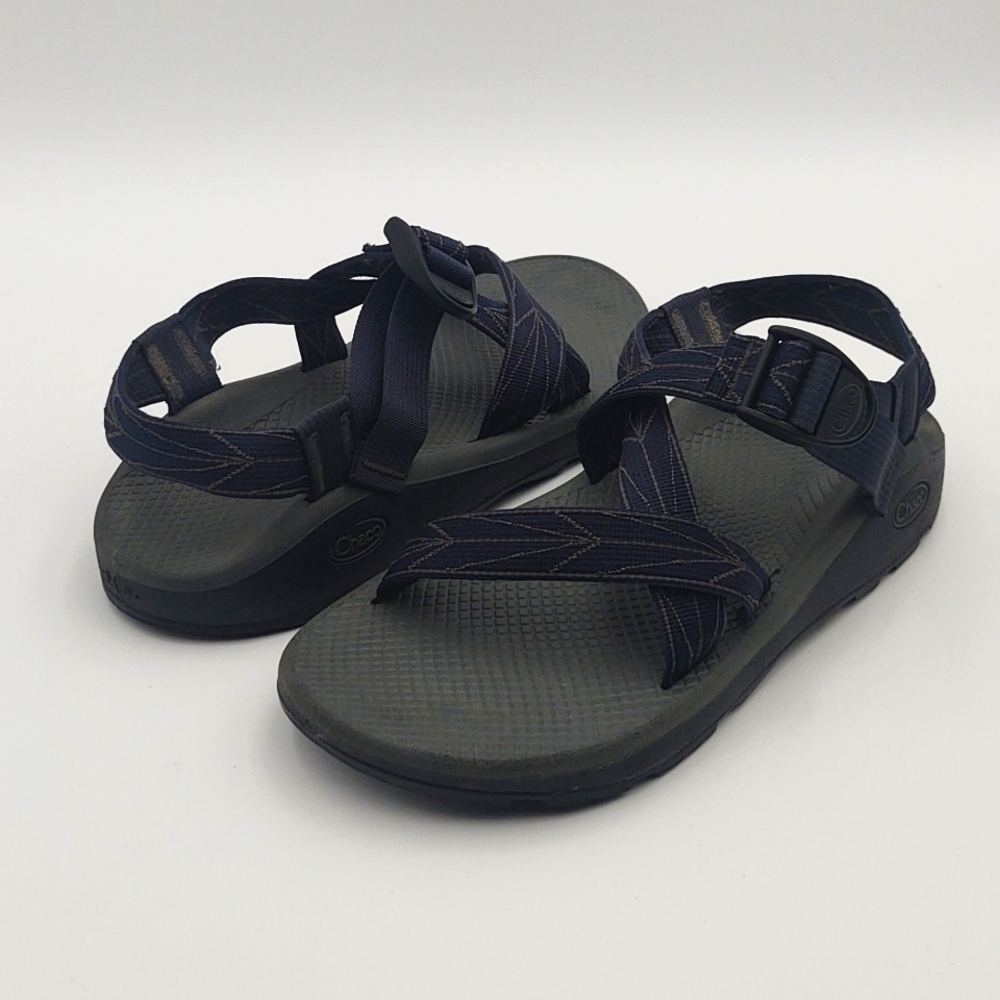 Chaco Z1 Cloud Sandals Men 9 Single Strap Aero Blue Geometric Hike Gorpcore